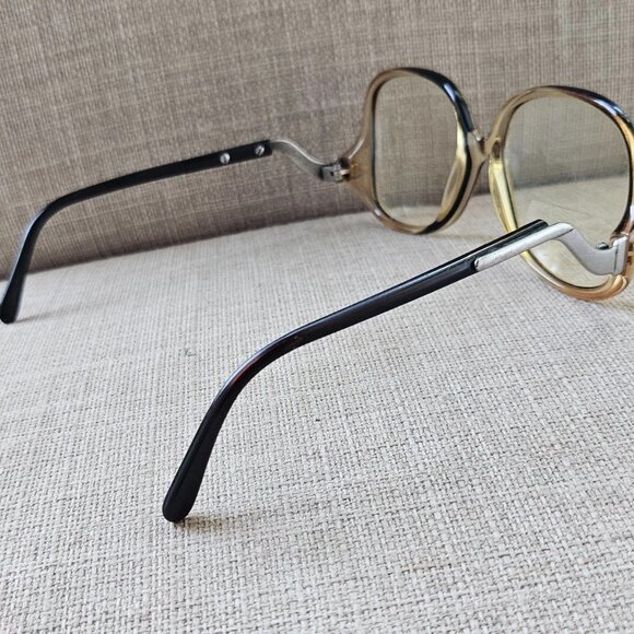 Vintage Women Eyeglasses Frame Eyewear Tan/Black Tone Glasses Frame only - Picture 5 of 10